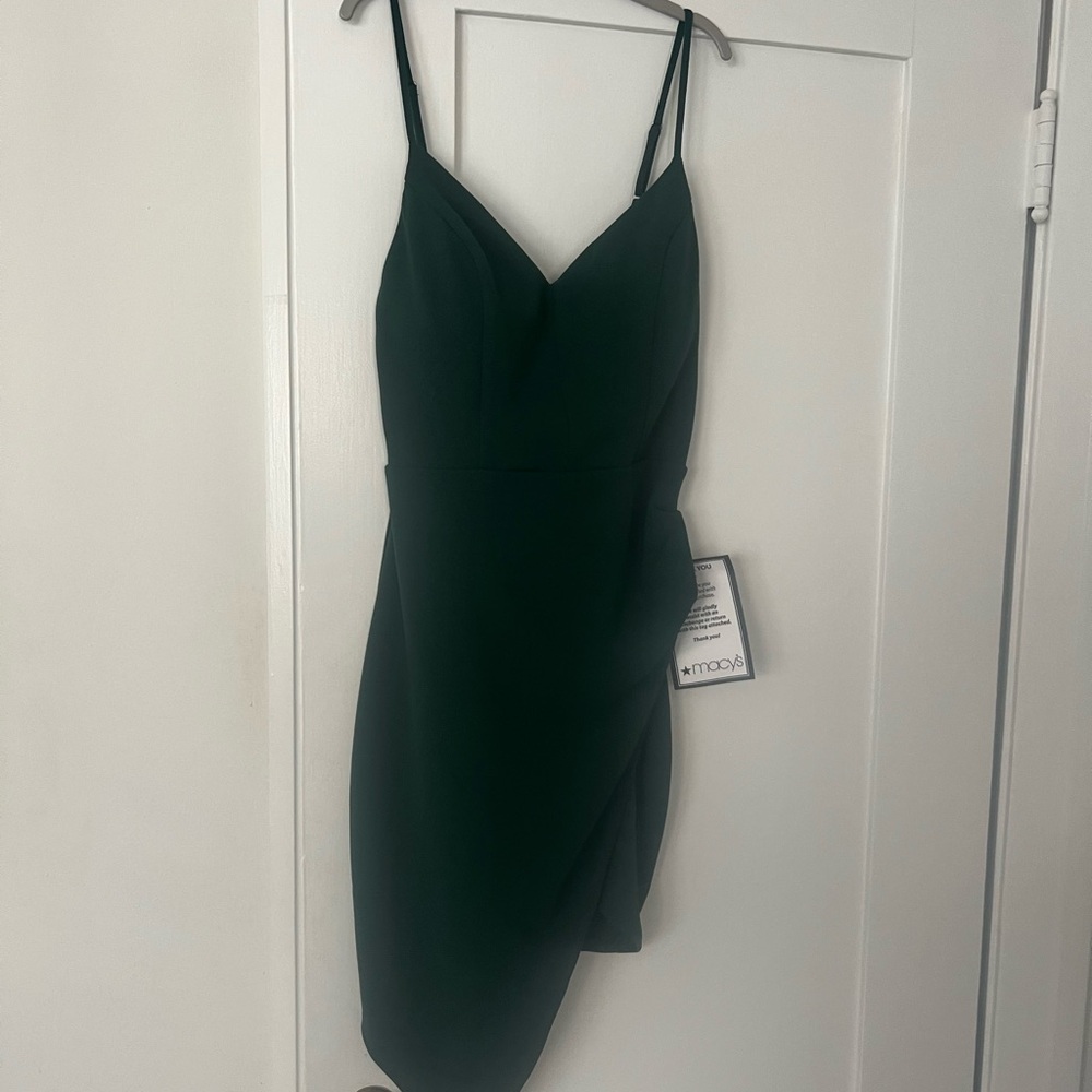 Emerald Sundae Asymmetrical Dark Green Dress